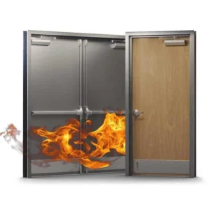 Residential Fire Exit Stair Door Interior Fireproof Steel Doors with Panic Bar Device