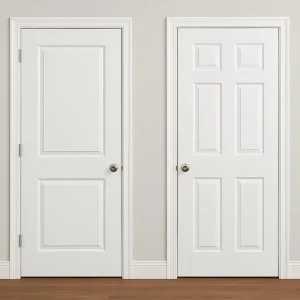 6 Panel Interior Hollow Core Molded Door White Primed Internal Modern Door MDF Wooden Slab Doors