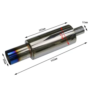 304 Stainless Steel Muffler High Quality Inline Drum Silencer for Automotive &amp; Motorcycle Exhaust System