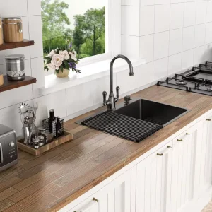 PVD Black Drop in Topmount Modern Stainless Steel Handmade Kitchen Sink