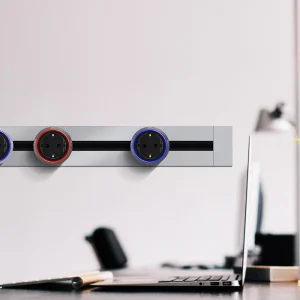 Multi-Functional Smart Office Desk Power Rail Track System Hidden Flexible Track Socket with UK/US Plug Standard Wall Socket