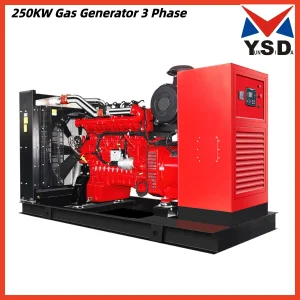 High-Efficiency 50/60Hz 1500rpm Dual Fuel Diesel Hydrogen Nitrogen Natural Gas Biomass Biogas Methane 250kw Natural Gas Turbine Power Generator Set for Sale