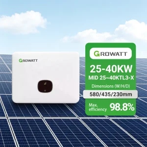 Inversor Solar Growatt MID 25~40ktl3-X 3 Fase 25kw 30kw 40kw Inversor Conectado à Rede Inversor de String 3MPPT com Função Afci Inversor de Energia Solar para Casa