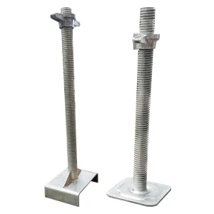 Adjustable Galvanized Steel Pipe Prop Base Jack Construction Jack with Screw Nut for Scaffolding Part