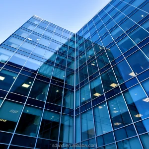 Building Facade Aluminum Glass Built Curtain Wall Hidden Capped Spandrel Unitized Facade