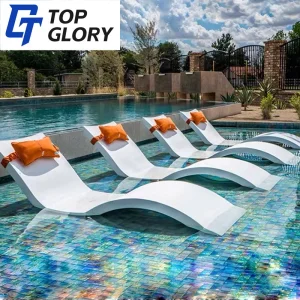 Tg Factory Price Outdoor Beach Sun Loungers Fiberglass FRP Fiber Glass Chaise Lounge Chair for Garden and Pool