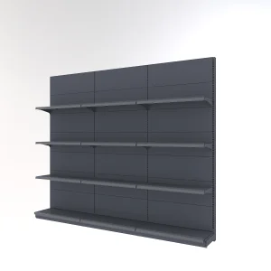 RD 19# Iron Metallic Supermarket Rack Light Duty Solid Shelf Display Racks with Polished/Epoxy Powder/Galvanized Finish