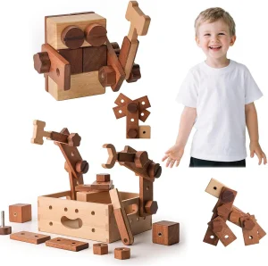 Wood Engineering Vehicle Toys, Wooden Push Car Toys, Montessori Preschool Early Learning Educational Toys for Toddlers
