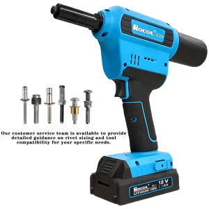 RL-520 Handheld Cordless Rivet Tool | 18V Lithium Battery Riveter | Tools Set Box Electrical For 2.4-6.4mm Metal Fastening
