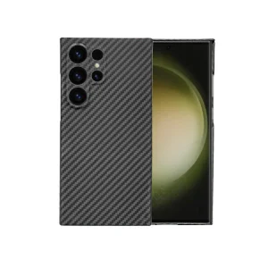 Funda de teléfono de lujo, a prueba de golpes, resistente al desgaste, ligera, de carbono real premium en gris y negro para Samsung Galaxy S24 Ultra, S24, S24+