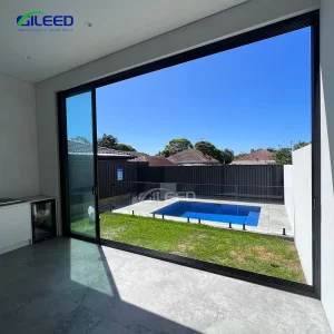 Luxury Heavy Duty Slim Frame Panoramic Large Glass Panel Sliding Aluminum Door for Villa House