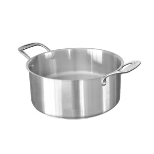 Elegance Tall Ergonomic Design Compound Bottom Stainless Steel Soup Pot with handles