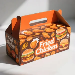 Custom Printing Food Grade Handle House Shaped Chicken Wings Corrugated Carton Box Fried Chicken Paper Boxes for Packaging