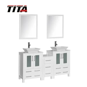 Double Sink Modern Bathroom Vanity T9161