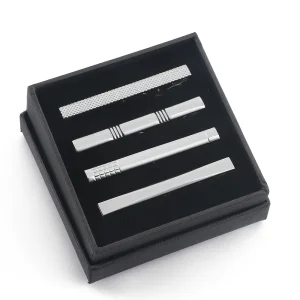 Wholesale Blank Quality Copper Material Skinny 4 pcs Tie Pin Tie Bar Clip Set With Gift Box TPS-1004 Supplier, Exporter