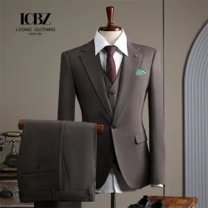 Men's Business Suits Slim Fit Wedding Two-Piece Suit Italian Style Anti-Wrinkle Breathable Woven Fabric Zipper Fly Pants