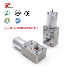 Worm Gear Reducer DC Brush Motor 12V 24V Low Speed Right Angle Gearbox for Medical Equipment Home Appliance