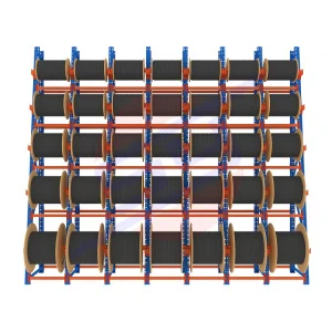 Heavy-Duty Steel Cable Reel Racks for Warehouse Storage Factory Wholesale Corrosion Protection Feature