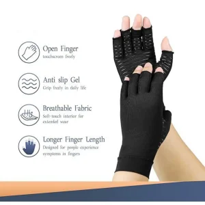 Mantenga las manos calientes y cómodas, mejore la flexibilidad de los dedos, soporte para las muñecas, guantes de compresión para artritis incorporados para la protección de las articulaciones de las manos en deportes