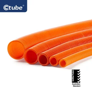 Orange Corrugated Fire Resistant PVC Electrical Flexible Conduit Pipe