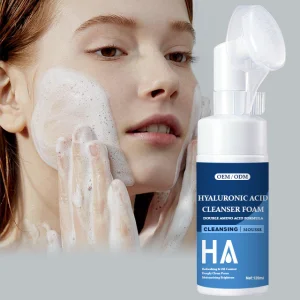 OEM Cleanser Hyaluronic Acid Anti Acne Moisturizing Whitening Cleanser Face Skin Care Deep Cleansing Gel Wash Facial Cleanser