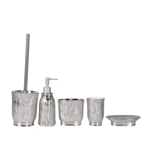jiashun Silver Glazed Embossed Leaf Ceramic Bathroom 5-Piece Set Exporters, Companies