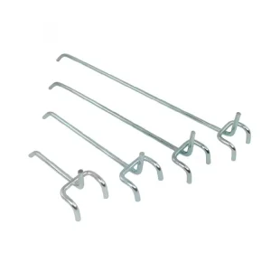 Industrial Heavy Duty Metal Pegboard Hooks, Chrome Plated Display Rack Hanging Hooks for Supermarket & Warehouse Storage
