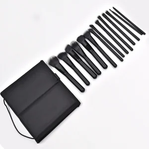 Custom logo Makeup Brush Set Natural Luxury High Quality Black Hair Black Handle Factory Manufacturer Makeup Brush