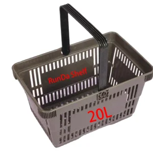 Popular 2-Wheel Foldable Shopping Basket Cart Factory Camp Supermarket Trolleys with Plastic Material From America