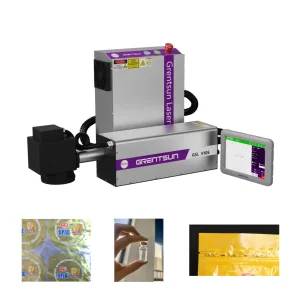 DHL Free Shipping 5W UV Laser Coding Machine Online Glass Plastic Bag Laser Marking Machine for Tissue Paper Sanitary Pads Production Line