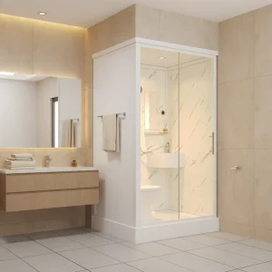 Compact 1.3*1.3C Aluminum Modular Bathroom Pod with Sliding Door Fast Assembly Corrosion-Proof Labor &amp; Time Efficient