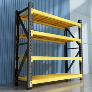 Super Heavy-Duty Metal 4-Layer Powder Coated Corrosion Protection Storage Rack for Commercial & Warehouse Use