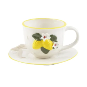 Wholesale Golden Lemonade Ceramic Cup – Hand-Painted & Microwave-Safe KDMC0363 Suppliers, Factories
