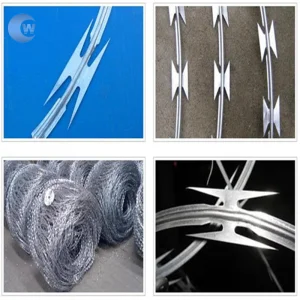 Factory Supply 2mm 2.5mm Razor Barbed Wire Galvanized PVC Coated