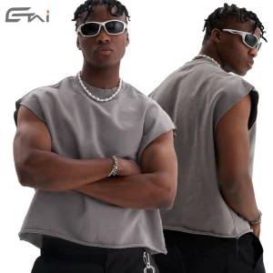 340gsm Sleeveless T-shirt Cropped Vest