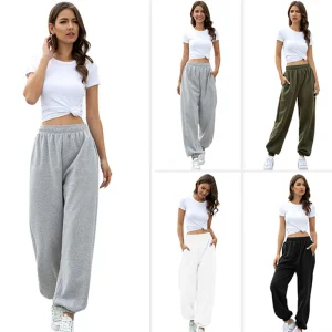 Wholesale Custom New Design Casual Track Work Cotton Women Pants Made in China