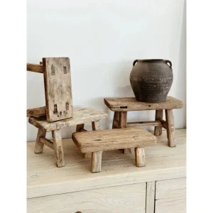 Antique Modern Design Mango Wood Ottoman Stool Set