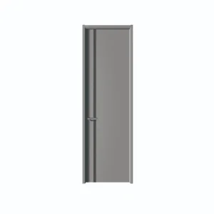 Modern White MDF Wooden Interior Room Door Minimalist Invisible Design with Aluminum Hidden Frame System for Bedroom or Villa
