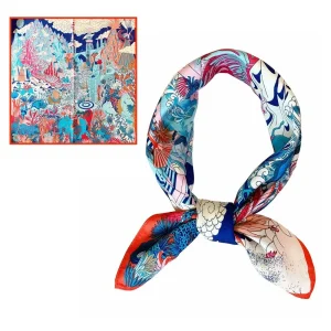 Custom Women Square Satin Scarf 55*55 Cm Neck Hair Customized Silk Scarves