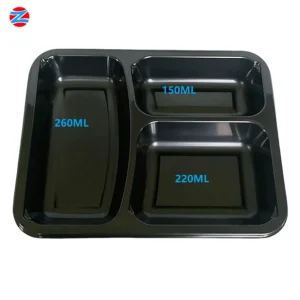 OEM Design High Barrier Performance 1/2/3 Compartment Plastic Cpet Food Tray for Frozen Meat or Ready Meal Packaging