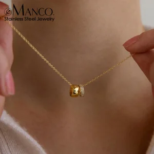 Emanco Stainless Steel Ring Pendant Necklace