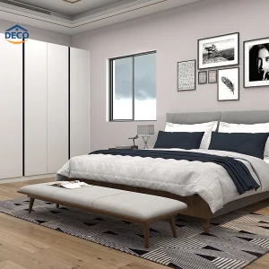 New Product Wooden Dressing Table Bedroom Standing Sliding Door Wardrobe with Mirror