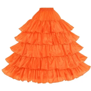 Mid Waist Polyester Petticoat Comfortable Skirt