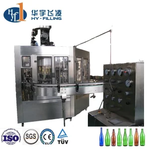 Multi-Head Single-Room Feeding Carbonated Drink Production Line Glass Bottle Filling Machine