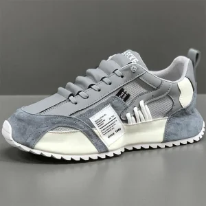 Zapatillas de running para hombres en malla de ante verde menta transpirables