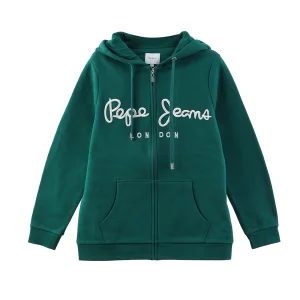 China Custom Women 3D Embroidery Metal Zipper Fleece 100% Cotton Hoodies