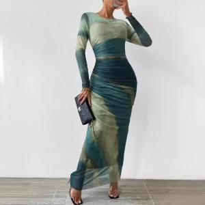 Sustainable Tie Dye Long Dress for Women