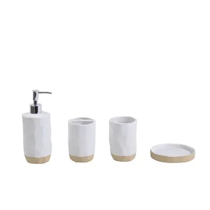 Buy Wabi - Sabi Beige Color - Block Irregular Ceramic Bathroom Accessory Set Exporters, Products
