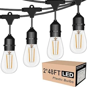 E27 IP65 Waterproof Patio Holiday Garden Wedding Decor Outdoor S14 Bulb LED Cafe Festoon String Light