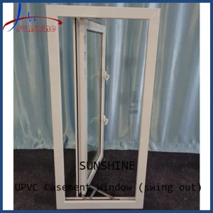 Customized UPVC PVC Single Panel Swing out Window with Fixed Glass Window